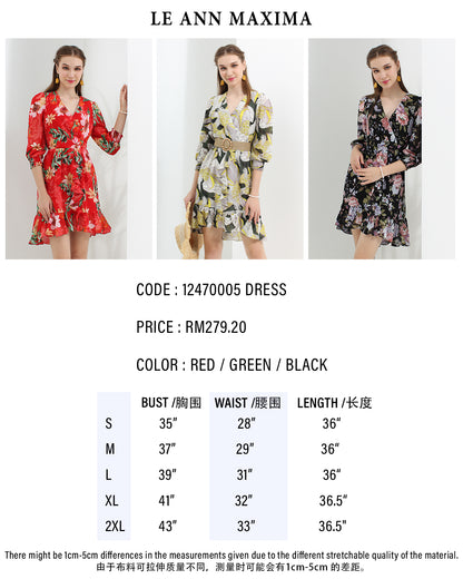 Anteros Tropical Floral Chiffon Dress