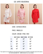 Eternal Bloom Chiffon Sleeve Jacquard Mandarin Dress