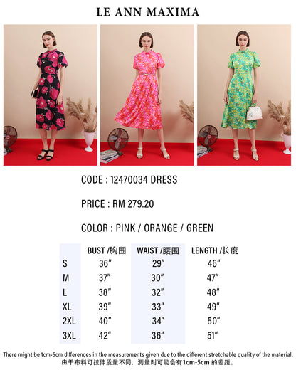 Jade Bloom Modern Qipao Midi Dress