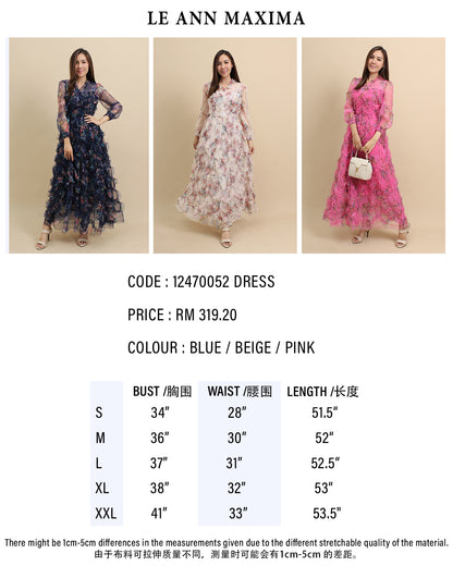 Illuvia Chiffon Mesh Gradient Dress