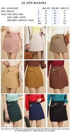 Gold Accent Chain Belt A-line Skirt