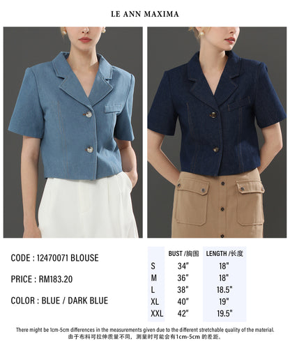 Claudia V-Neck Solid Top Blouse