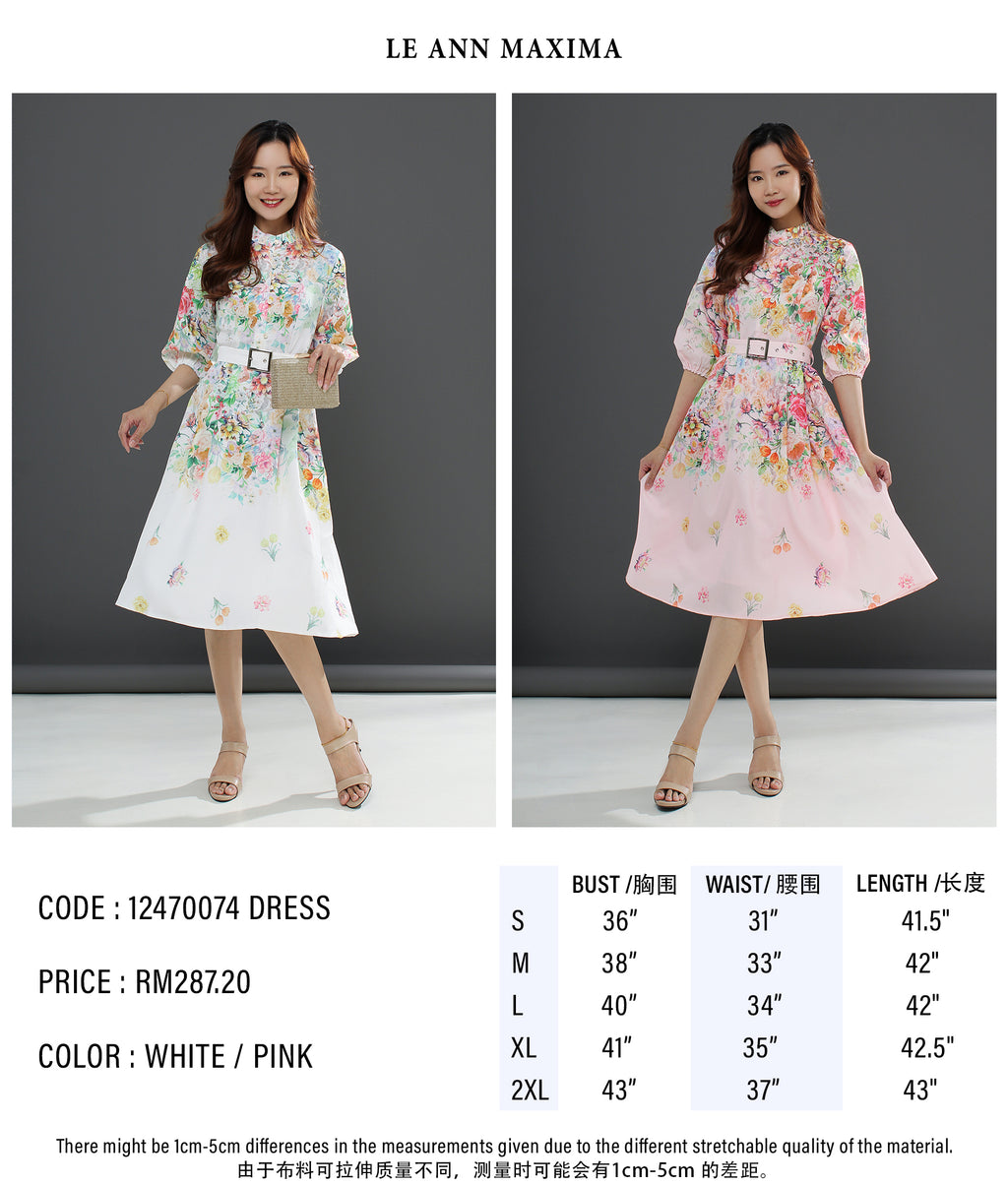 Floral Flare Belted Midi Dress