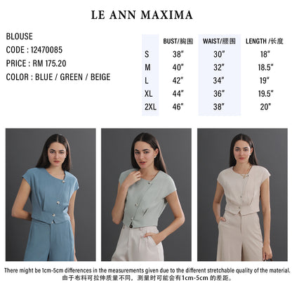 Lilavati Summer Casual Elegant Women Sweetheart Neck Short Sleeve Blouse