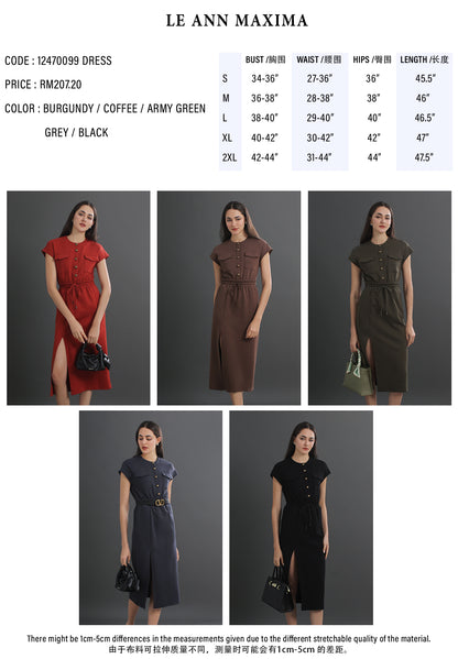 French Inspired Utility Midi Dress