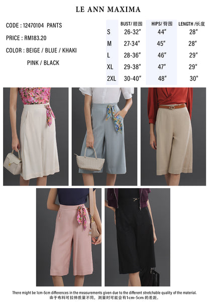 Tatiana Solid Slant Pocket Wide Leg Pants