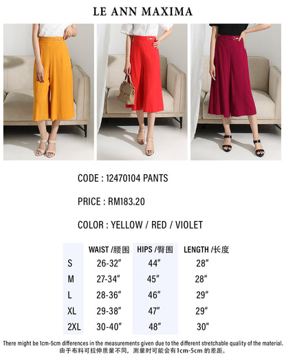 Tatiana Solid Slant Pocket Wide Leg Pants