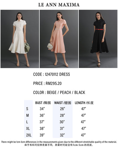 Mira Collared A-Line Midi Dress