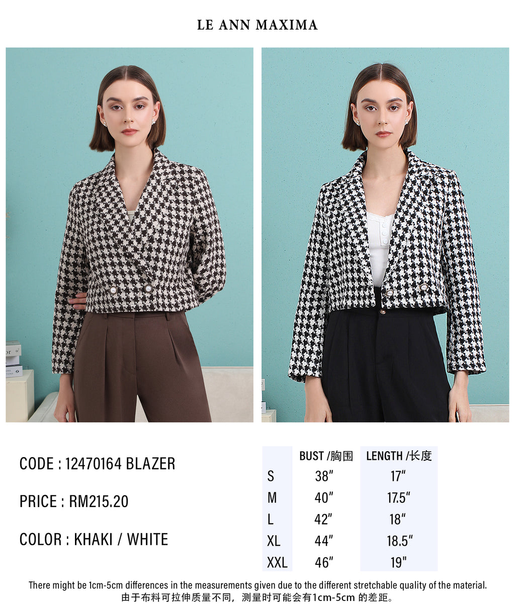 Modern Check Cropped Jacket