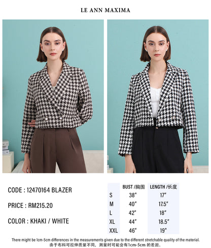 Modern Check Cropped Jacket