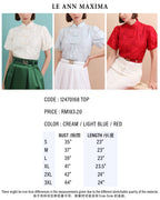 Celeste Petal-Sleeve Mandarin Top