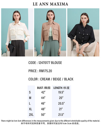 Pocket Collared Blouse