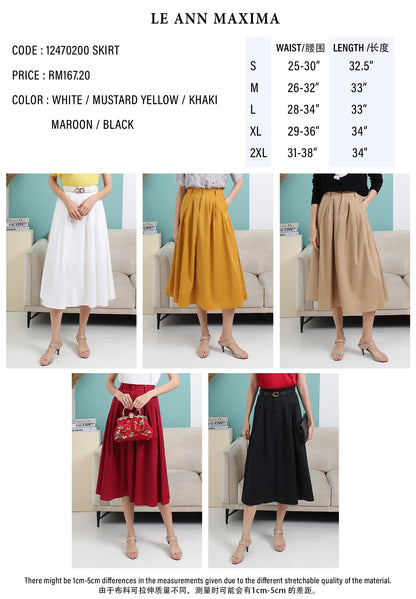 High Waist Flare Midi Skirt