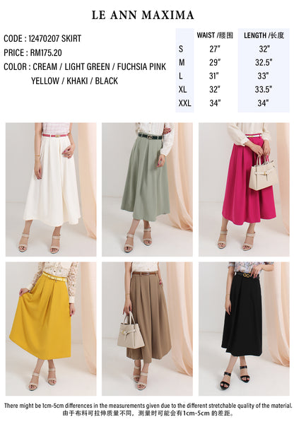 Pleated Flare Maxi Skirt