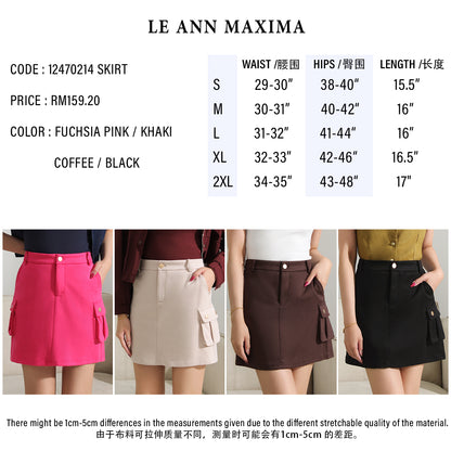 Pocket Detail A-Line Skirt