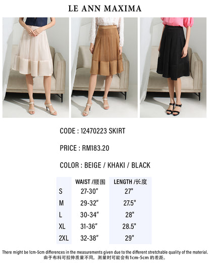 Henley Organza Hem Midi Skirt