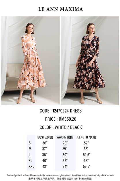 Elle Chiffon Pleated Midi Dress