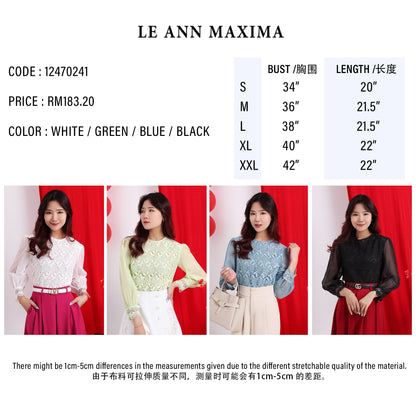 Laced Sheer Sleeve Blouse