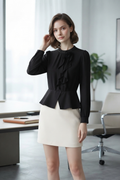 Chiffon Rose Blouse in Black (L size)