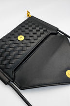 Envelope Woven Cross-body Bag in Black