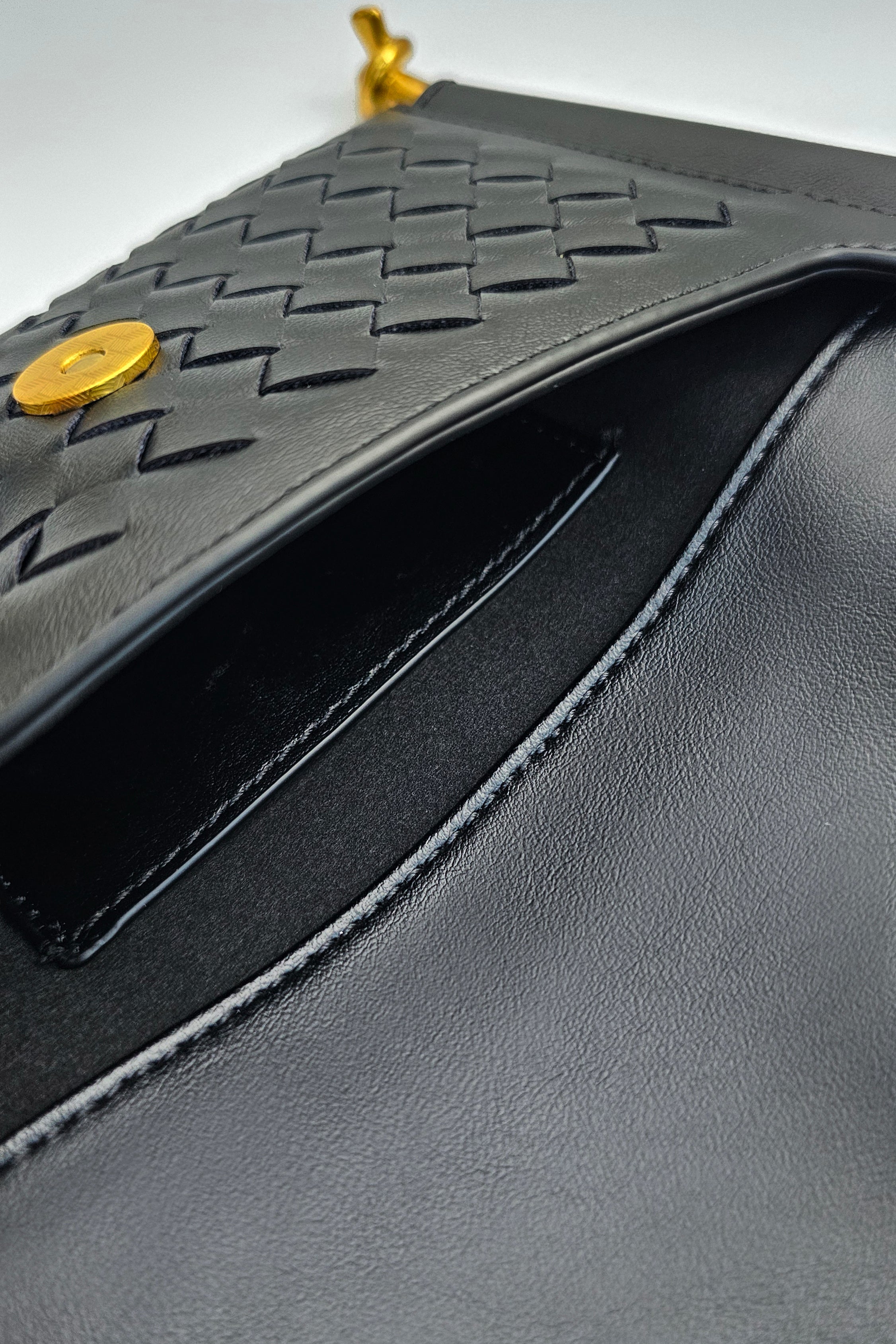 Envelope Woven Cross-body Bag in Black