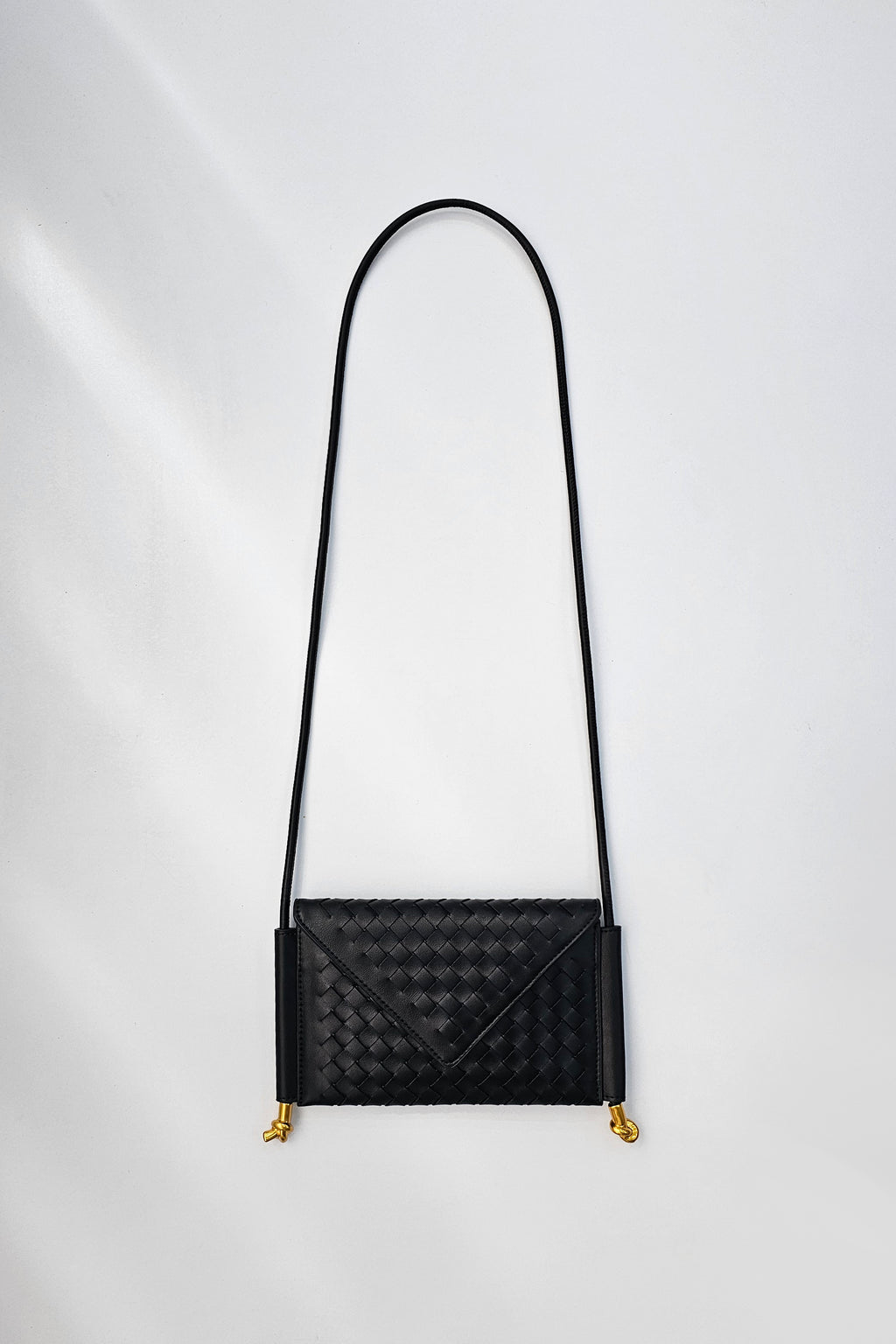 Envelope Woven Cross-body Bag in Black