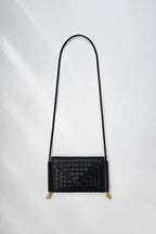 Envelope Woven Cross-body Bag in Black