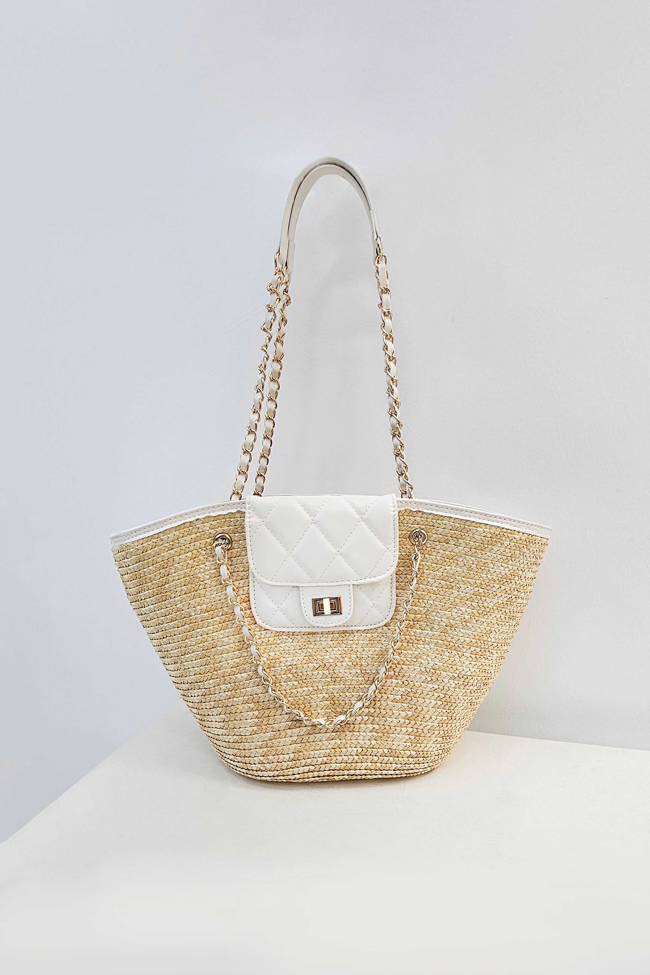 Woven Straw Tote Bag