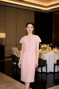 Soft Pink Tweed Dress (L size)