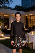 Embroidered Collar Mini Dress (L size)