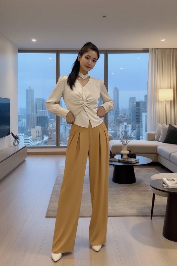 Satin Twist Detail Blouse [NEW]