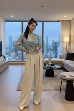 Satin Twist Detail Blouse