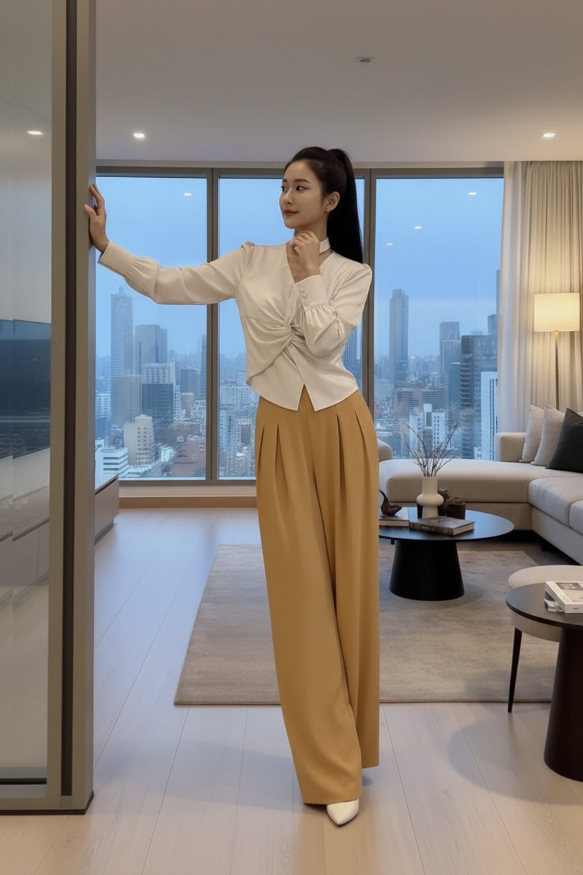 Satin Twist Detail Blouse