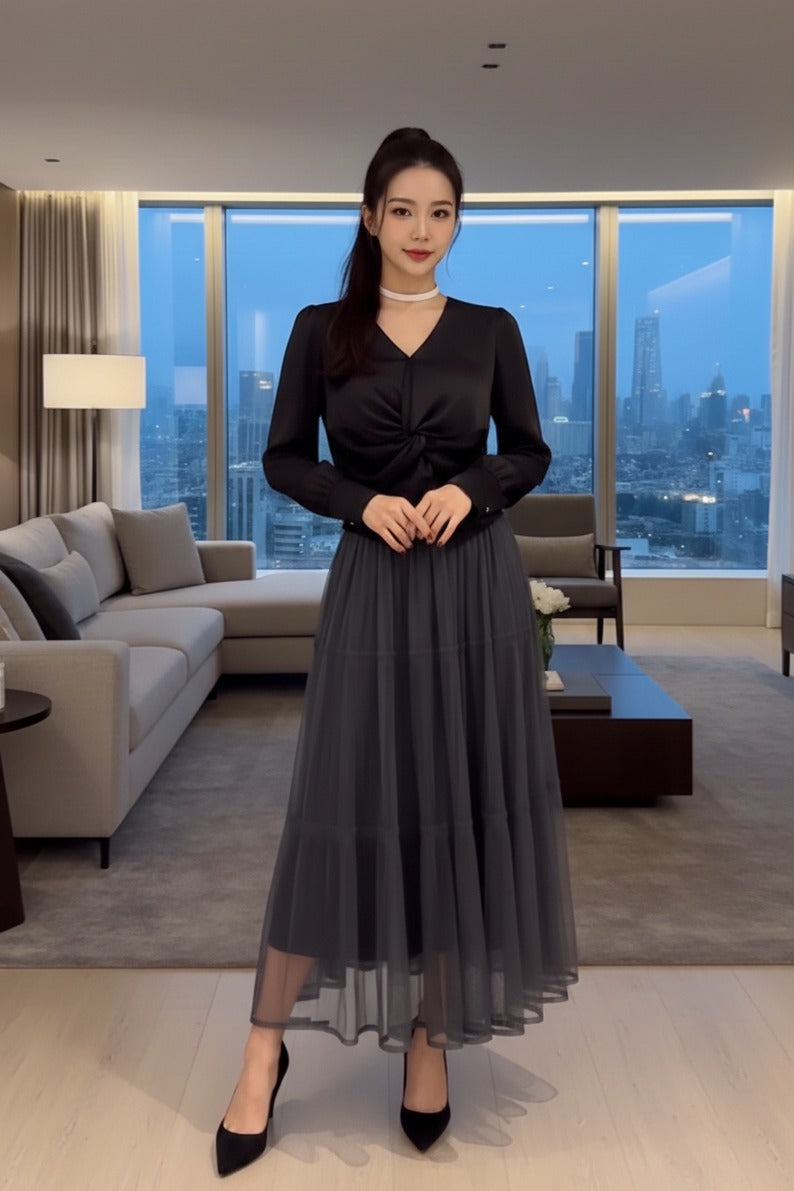 Satin Twist Detail Blouse