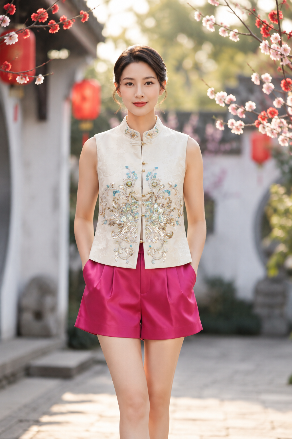 中式气质马甲 Gilded Embroidery Vest