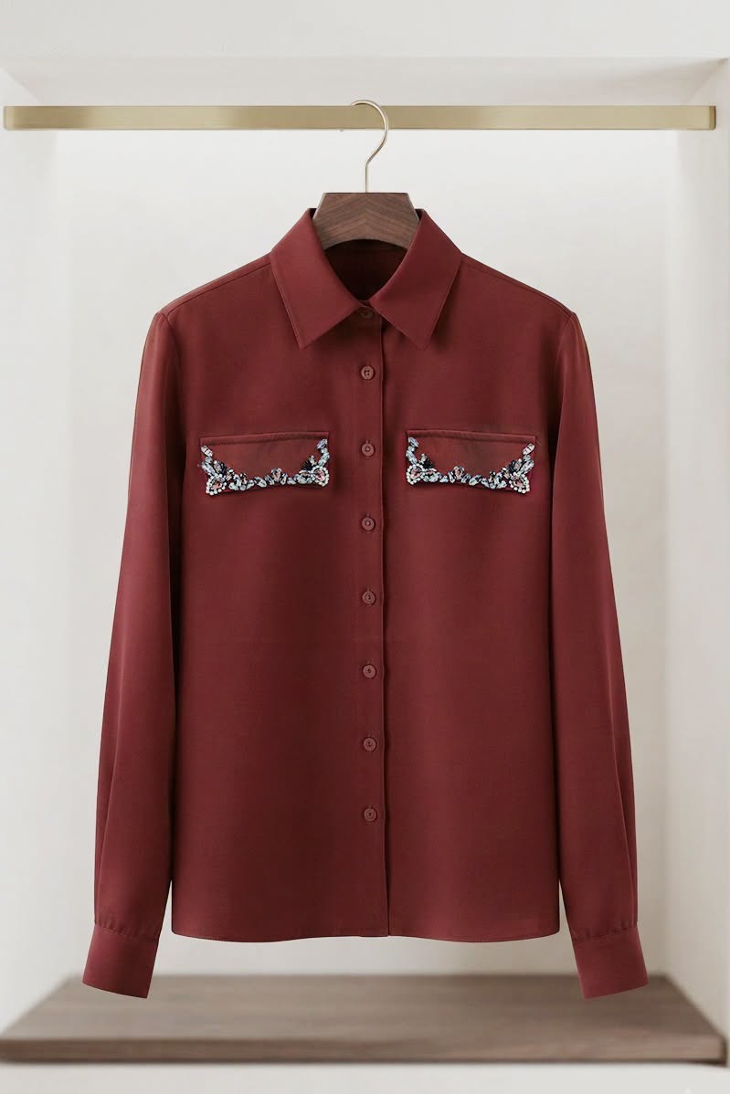 Button Shirt with Jewel Detailing