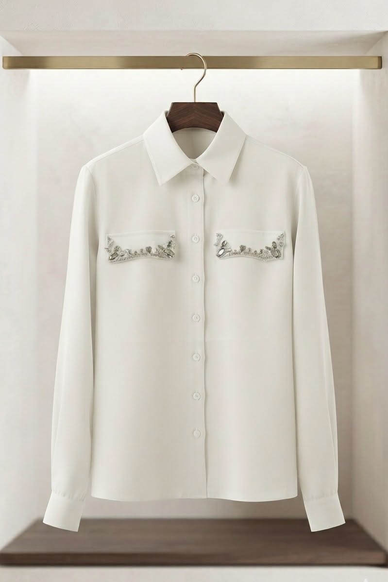 Button Shirt with Jewel Detailing