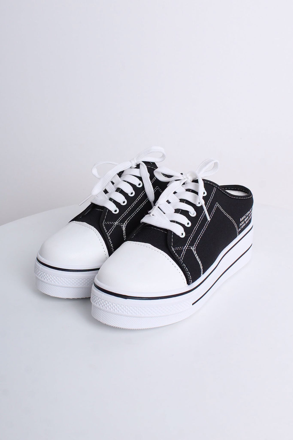 Black White Platform Women Sneakers