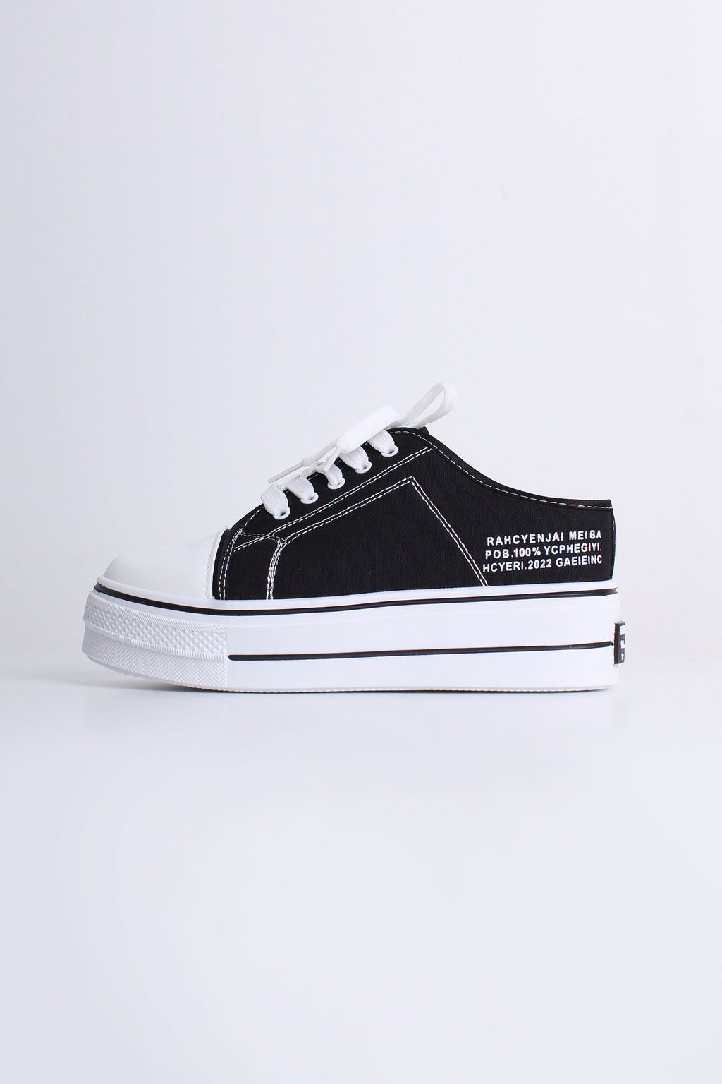 Black White Platform Women Sneakers