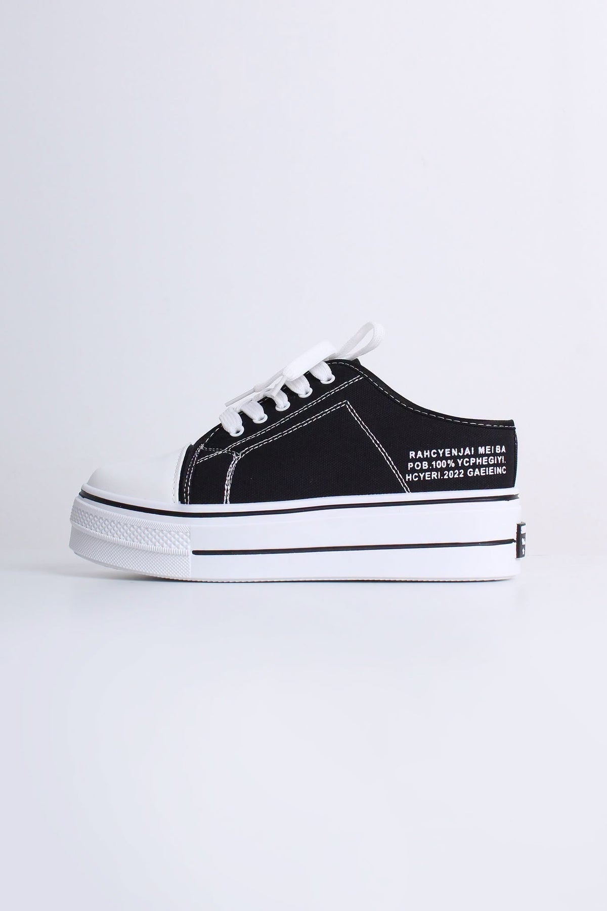 Black White Platform Women Sneakers