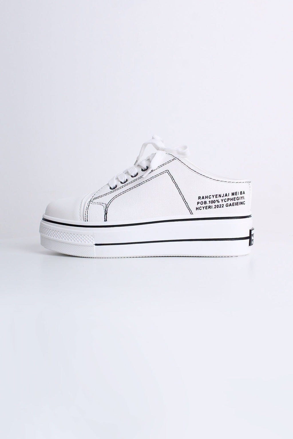 Black White Platform Women Sneakers