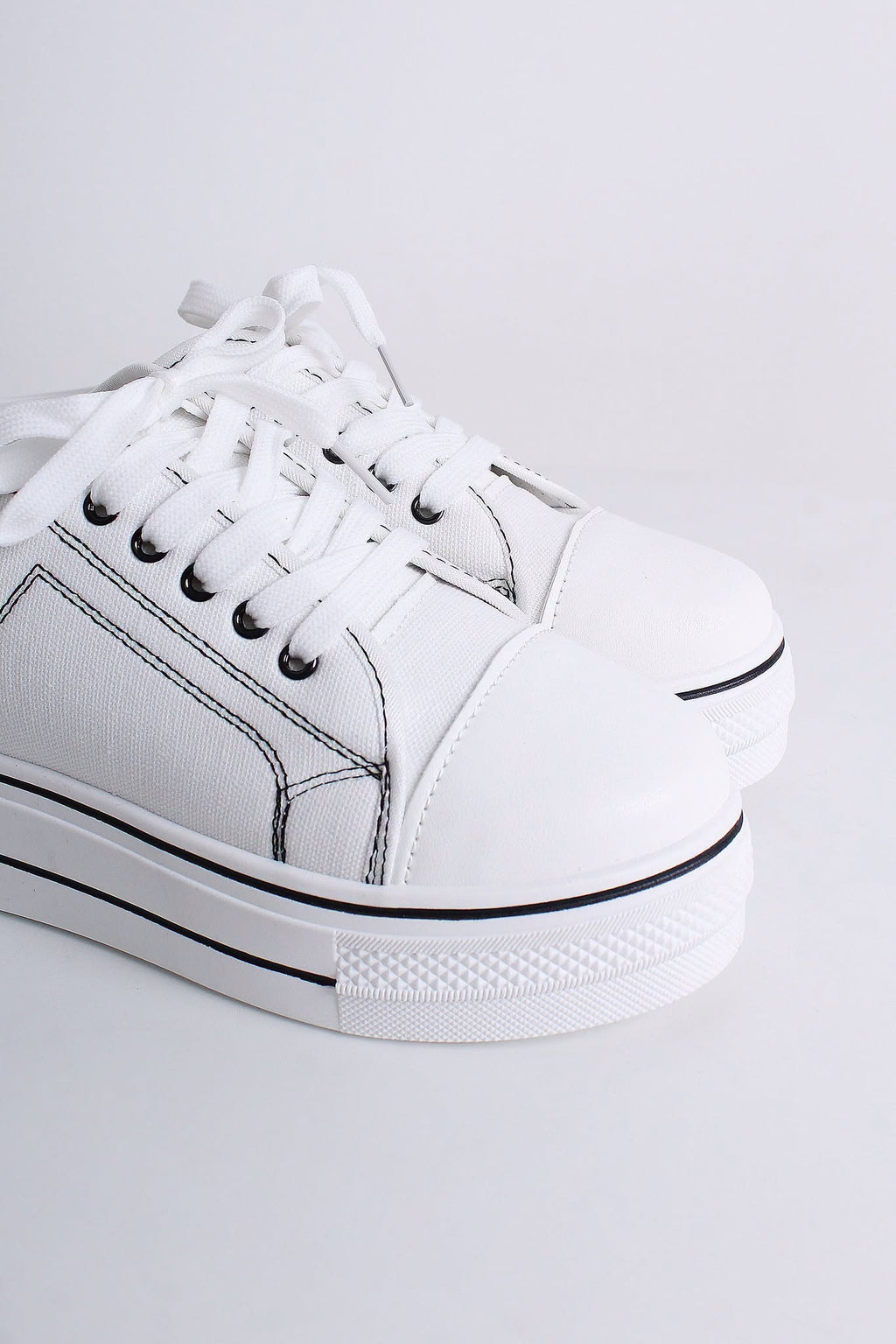 Black White Platform Women Sneakers