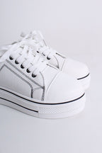 Black White Platform Women Sneakers
