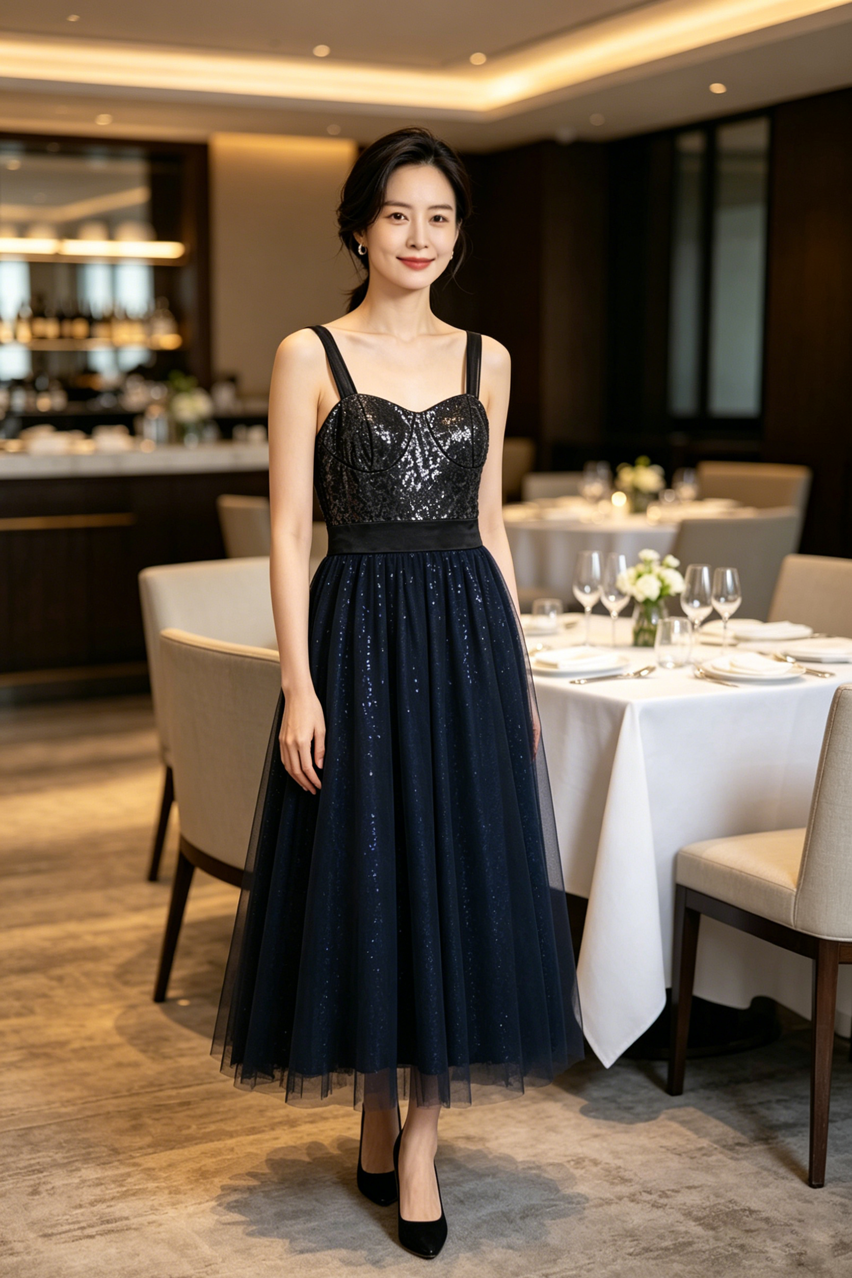 Sequin Flare Dress
