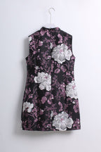 紫华绮梦旗袍 Peony Purple Cheongsam (XL size)