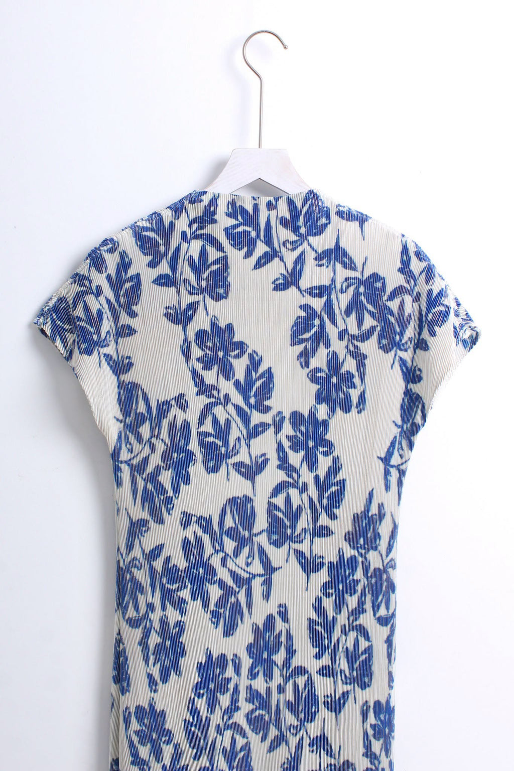 宝蓝花旗袍 Bao Lan Pleated Cheongsam Dress