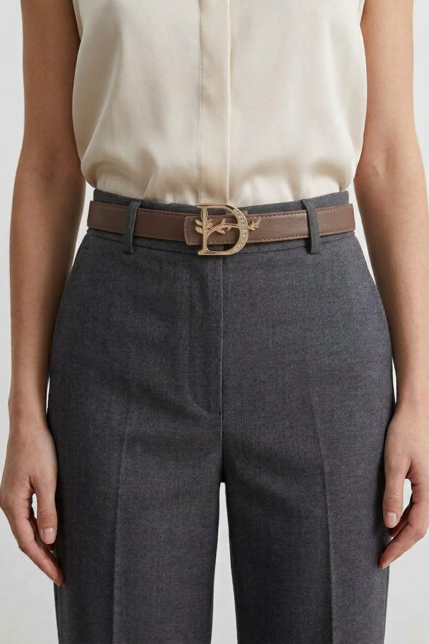 Dior Leather Belt with Diamond