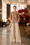 暮色花藤 Olive Fleur Ramie-blend Blouse
