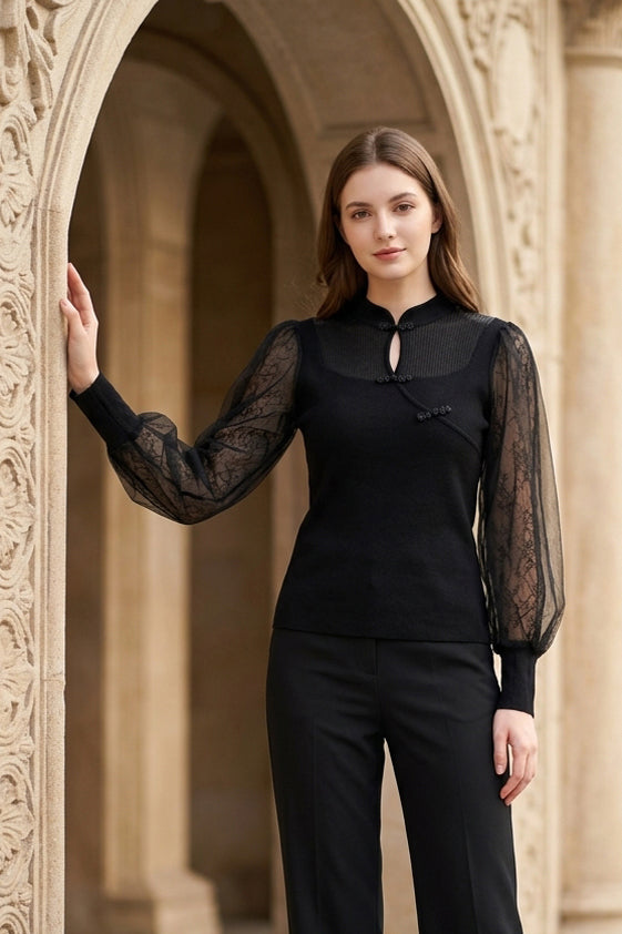 Knit Qipao Top