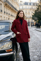Wool Coat in Burgundy (Free size)